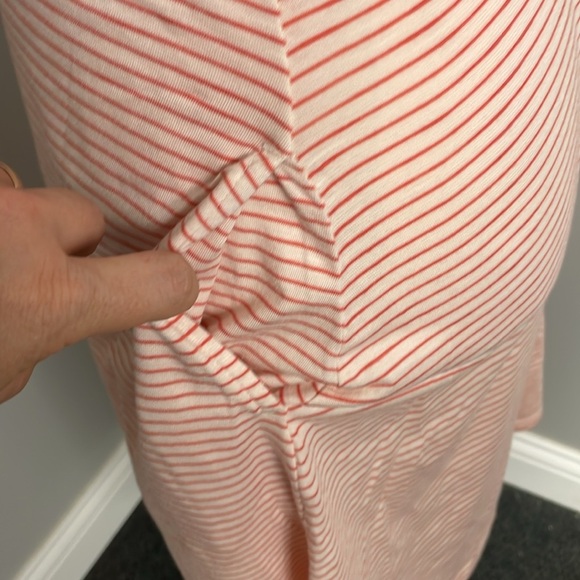 Toad and Co Red White Striped Sleeveless Dress Knee Length Womens Size Medium - Picture 5 of 8